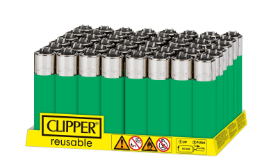 CLIPPER LIGHTERS CP11 SOLID GREEN 48CT - TRAY