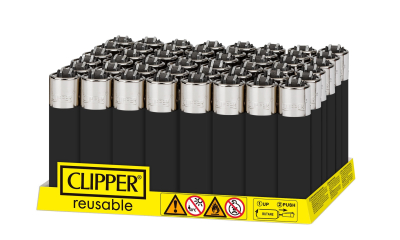 CLIPPER LIGHTERS CP11 SOLID BLACK 48CT - TRAY