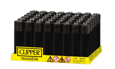 CLIPPER LIGHTERS CP11 SOLID BLACK BW 48CT - TRAY