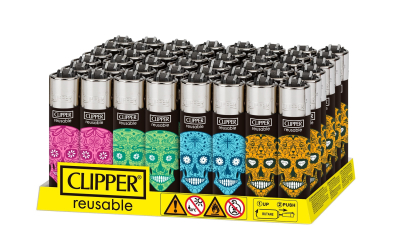 CLIPPER LIGHTERS CP11 SUGAR SKULLS 48CT - TRAY