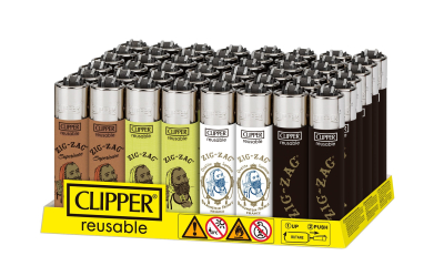 CLIPPER LIGHTERS CP11 ZIG ZAG 96CT DISPLAY COLLECTIONS - DISPLAY Hover