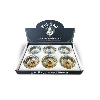 Zig-Zag Glass Ashtrays - 6 Pack Combo Display Hover