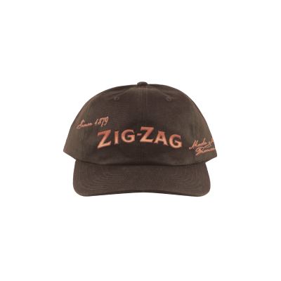 ZIG-ZAG MOTIF HAT - DARK BROWN