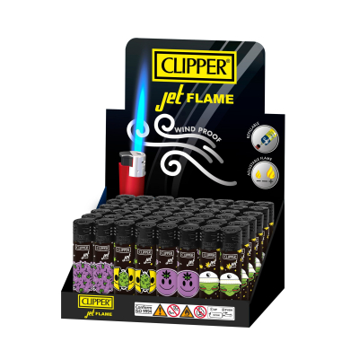 CLIPPER LIGHTERS CKJ11 JET GALACTIC WEED 48CT BW IN/OUT - TRAY