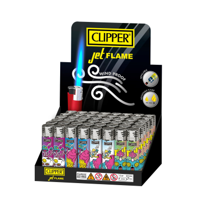 CLIPPER LIGHTERS CKJ11 JET PSYCHODELIC 2 48CT IN/OUT - TRAY