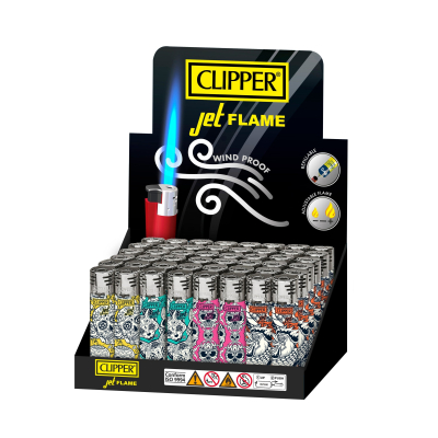 CLIPPER LIGHTERS CKJ11 JET SOMBER PATTERN 48CT IN/OUT - TRAY