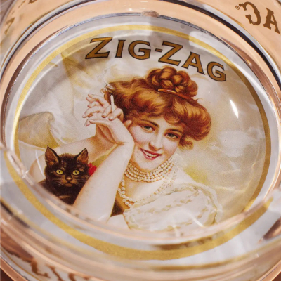 Zig-Zag Glass Ashtray - Vintage Hover