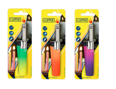 CLIPPER LIGHTER MINITUBE 1PK BLISTER GRADIENT COLOR AMZ -3PK