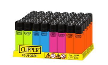 CLIPPER LIGHTERS CP22 SOLID FLUO BW 48CT - TRAY