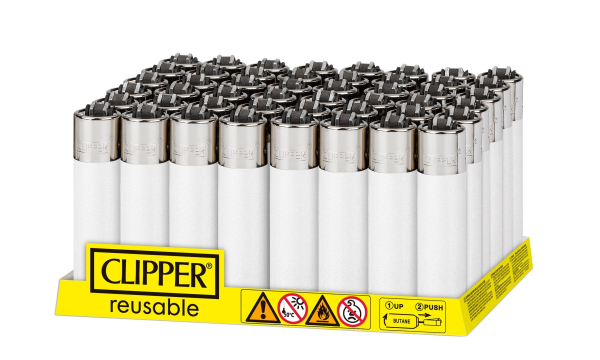 CLIPPER LIGHTERS CP11 SOLID WHITE 48CT - TRAY