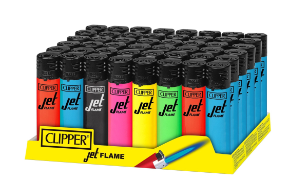 CLIPPER LIGHTERS CKJ11 JET SOLID FLUO BW 48CT - TRAY