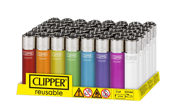 CLIPPER LIGHTERS CP11 CRYSTAL RAINBOW 48CT IN/OUT - TRAY