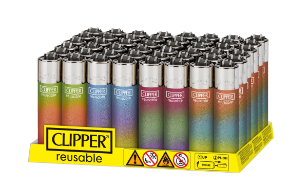 CLIPPER LIGHTERS CP11 PAINTED TRIPLE GRADIENT 48CT IN/OUT  - TRAY