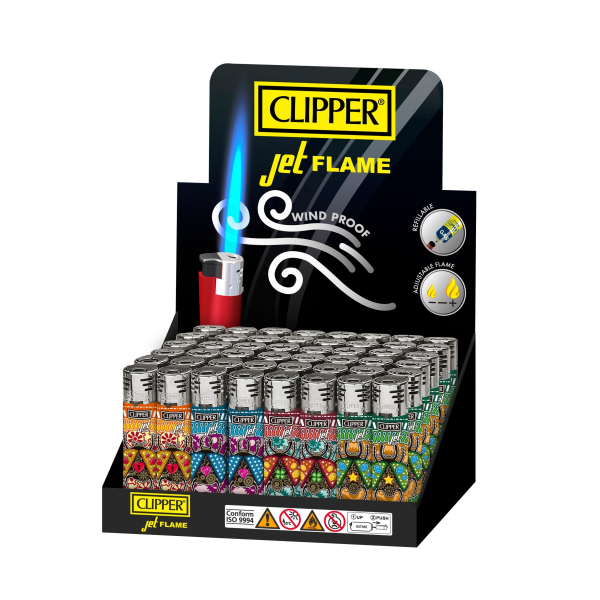 CLIPPER LIGHTERS CKJ11 JET SHINY BEETLE 48CT IN/OUT - TRAY