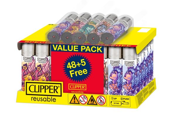 CLIPPER LIGHTERS CP11 GODDESSESS 48CT+5 IN/OUT - TRAY