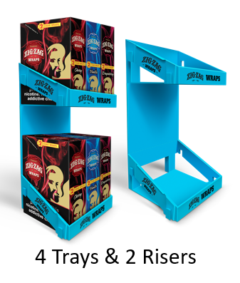 DISPLAY - ZIG-ZAG WRAPS MODULAR (Each) 4 trays & 2 risers