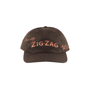 ZIG-ZAG MOTIF HAT - DARK BROWN